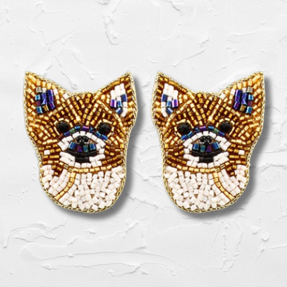 CHIHUAHUA Dog Lovers Puppy People Glass Beaded Earrings